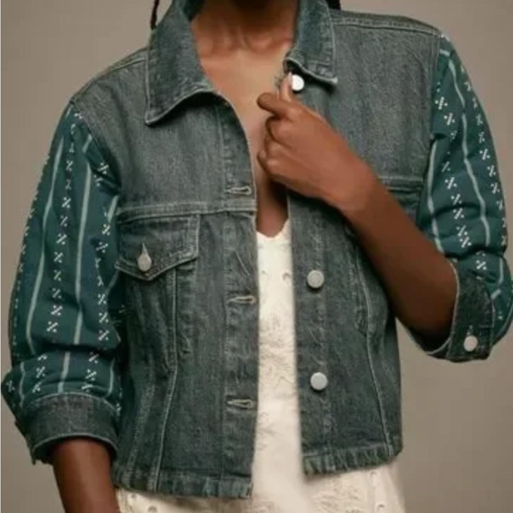 NWOT Pilcro quilted sleeve denim jacket